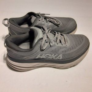 Hoka One One Bondi 7 Silver/Grey Men's Running Shoes Size 8 2E